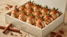 Load image into Gallery viewer, Cinnamon Spice Caramel Dipped Strawberries